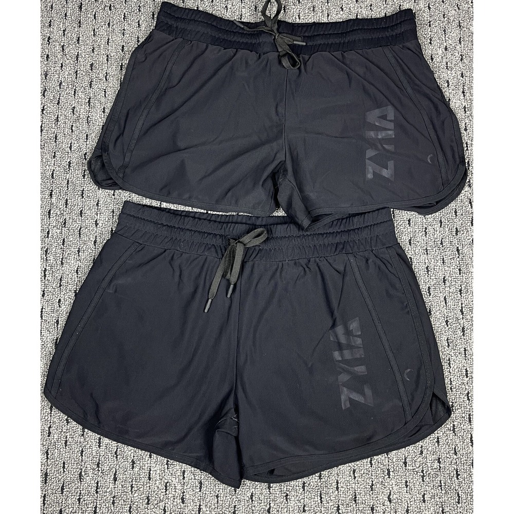Zyia Active Womens Shorts‎ Size 12 Black 2 Pairs Athletic Sports